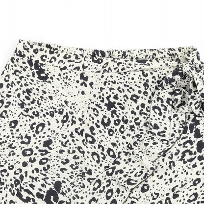 Nasty Gal Womens Ivory Geometric Polyester A-Line Skirt Size 30 in