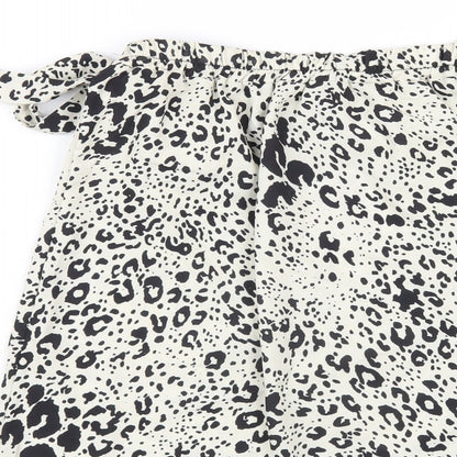 Nasty Gal Womens Ivory Geometric Polyester A-Line Skirt Size 30 in