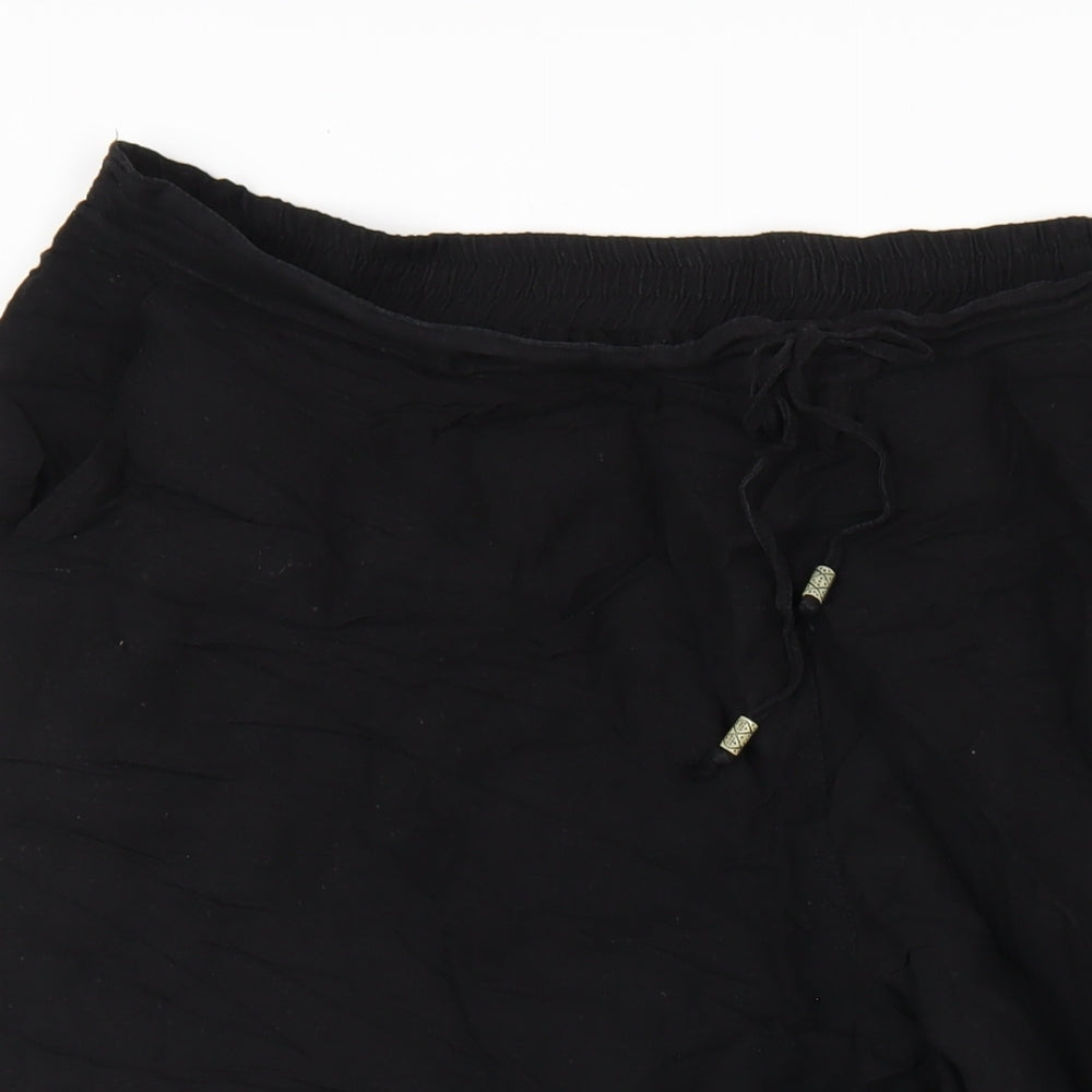 Capsule Womens Black Viscose Trousers Size 20 L23 in Regular Drawstring