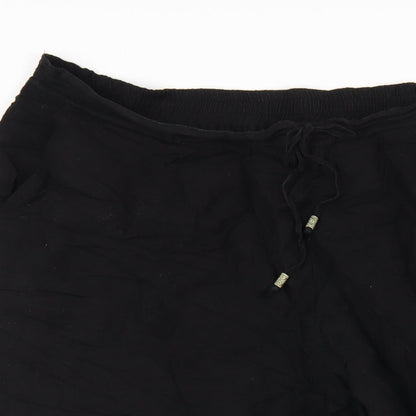 Capsule Womens Black Viscose Trousers Size 20 L23 in Regular Drawstring