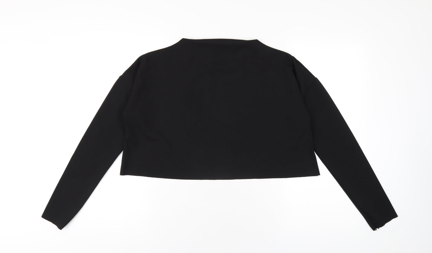 Womens UK Size 10 Missguided Black Cropped T-Shirt