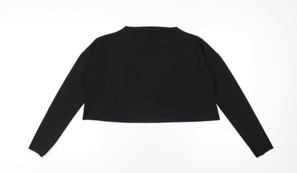 Womens UK Size 10 Missguided Black Cropped T-Shirt