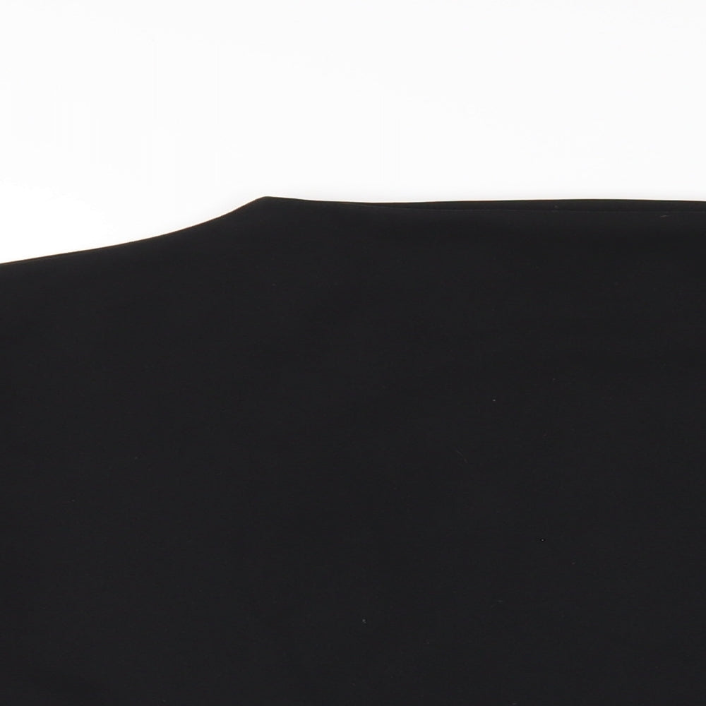 Womens UK Size 10 Missguided Black Cropped T-Shirt