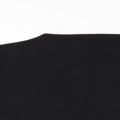 Womens UK Size 10 Missguided Black Cropped T-Shirt
