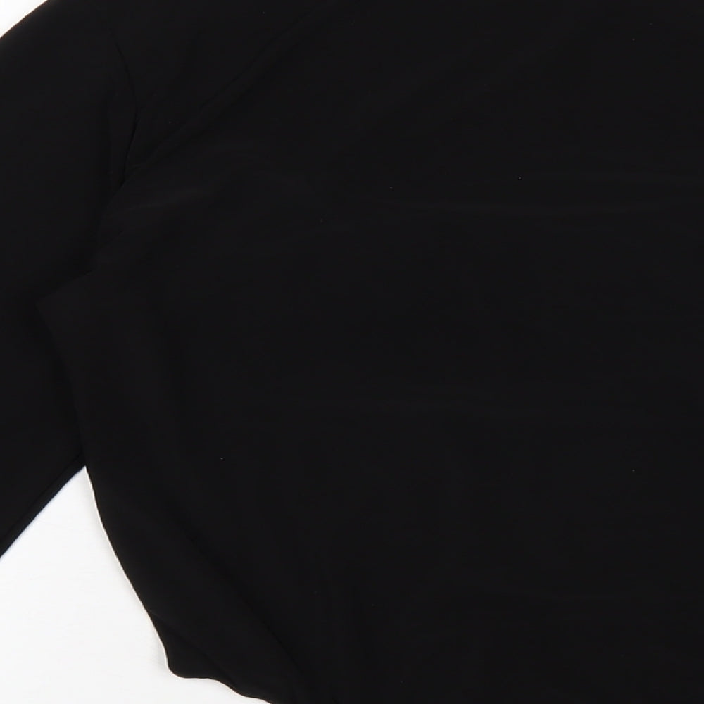 PRETTYLITTLETHING Womens Black Polyester Bodysuit One-Piece Size 16 Snap