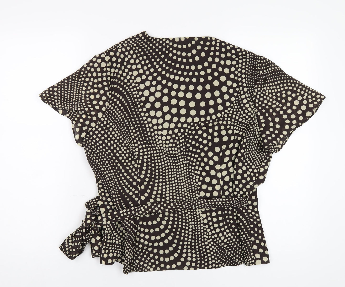 Womens UK Size 16 Kaleidoscope Brown Wrap T-Shirt