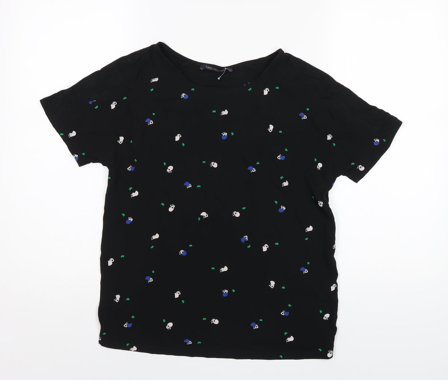 Womens UK Size 8 Marks and Spencer Black Basic T-Shirt