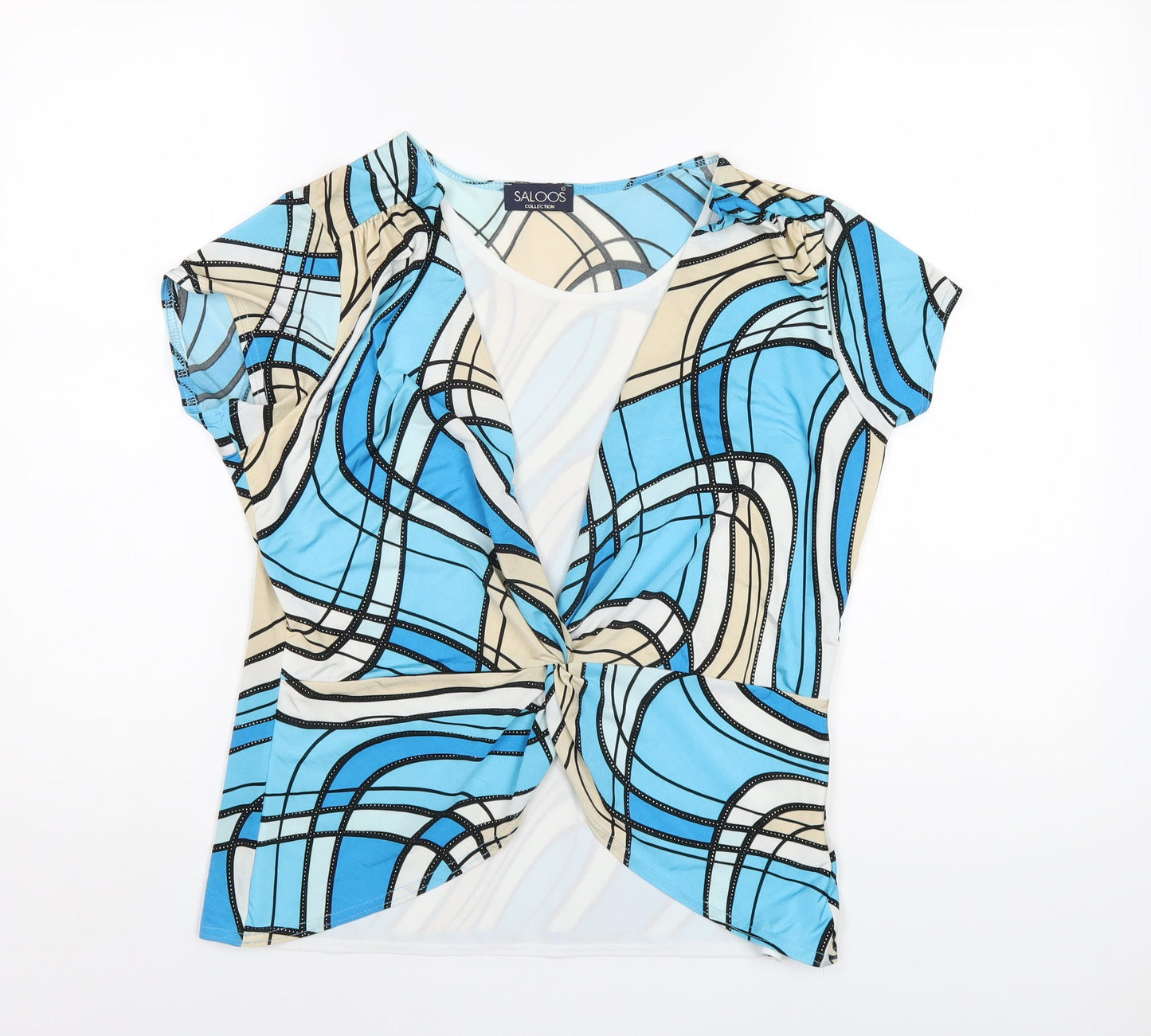 Womens UK Size M Saloos Blue Basic T-Shirt