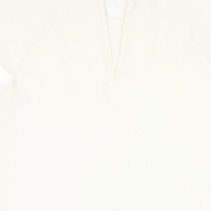 River Island Womens Ivory Polyester A-Line Size 14 Round Neck Buckle