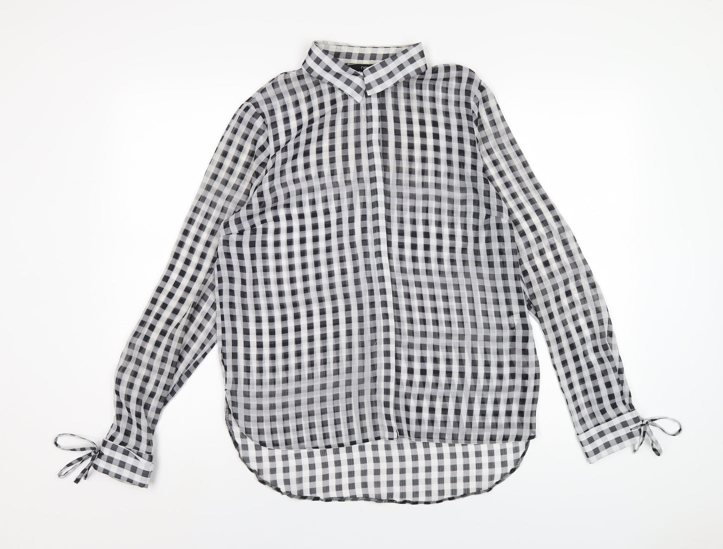 Womens UK Size 12 NEXT Grey Basic Button-Up