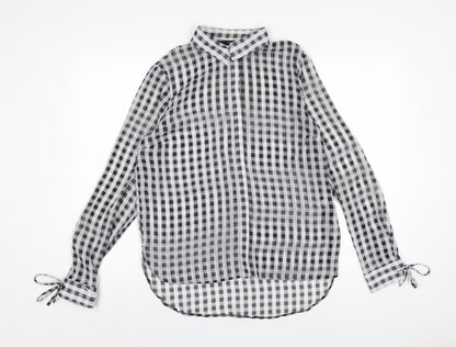 Womens UK Size 12 NEXT Grey Basic Button-Up