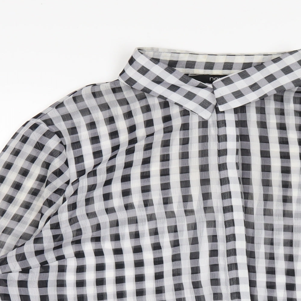 Womens UK Size 12 NEXT Grey Basic Button-Up