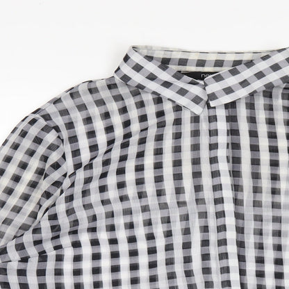 Womens UK Size 12 NEXT Grey Basic Button-Up