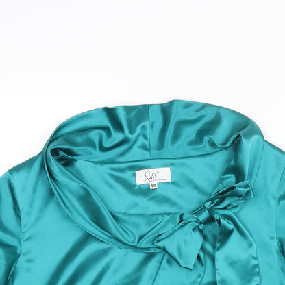 Womens UK Size 14 Klass Blue Basic Blouse
