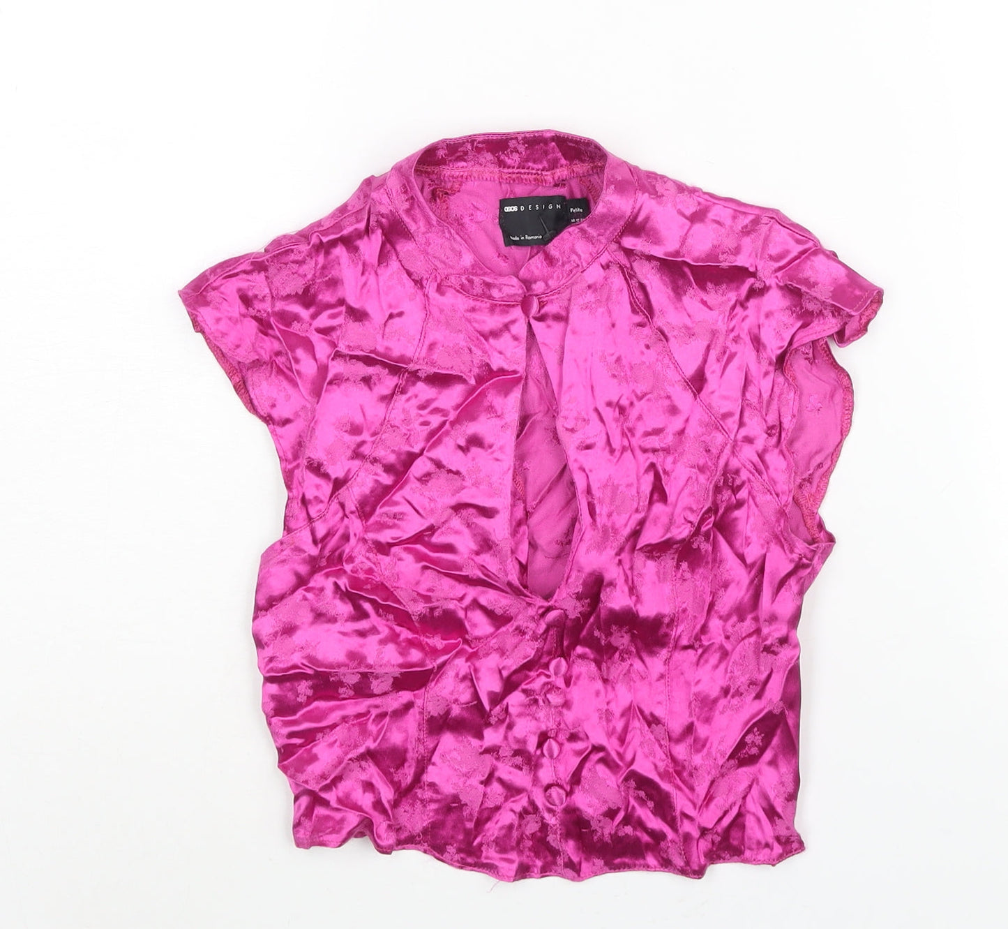 Womens UK Size 6 ASOS Pink Cropped Blouse