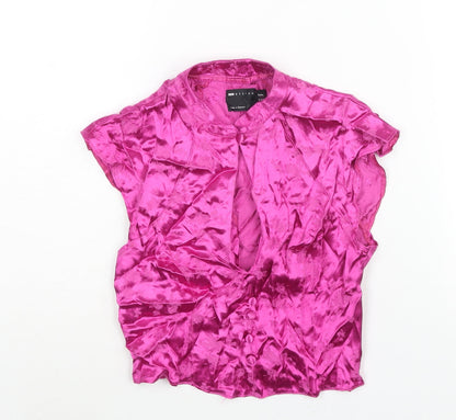 Womens UK Size 6 ASOS Pink Cropped Blouse