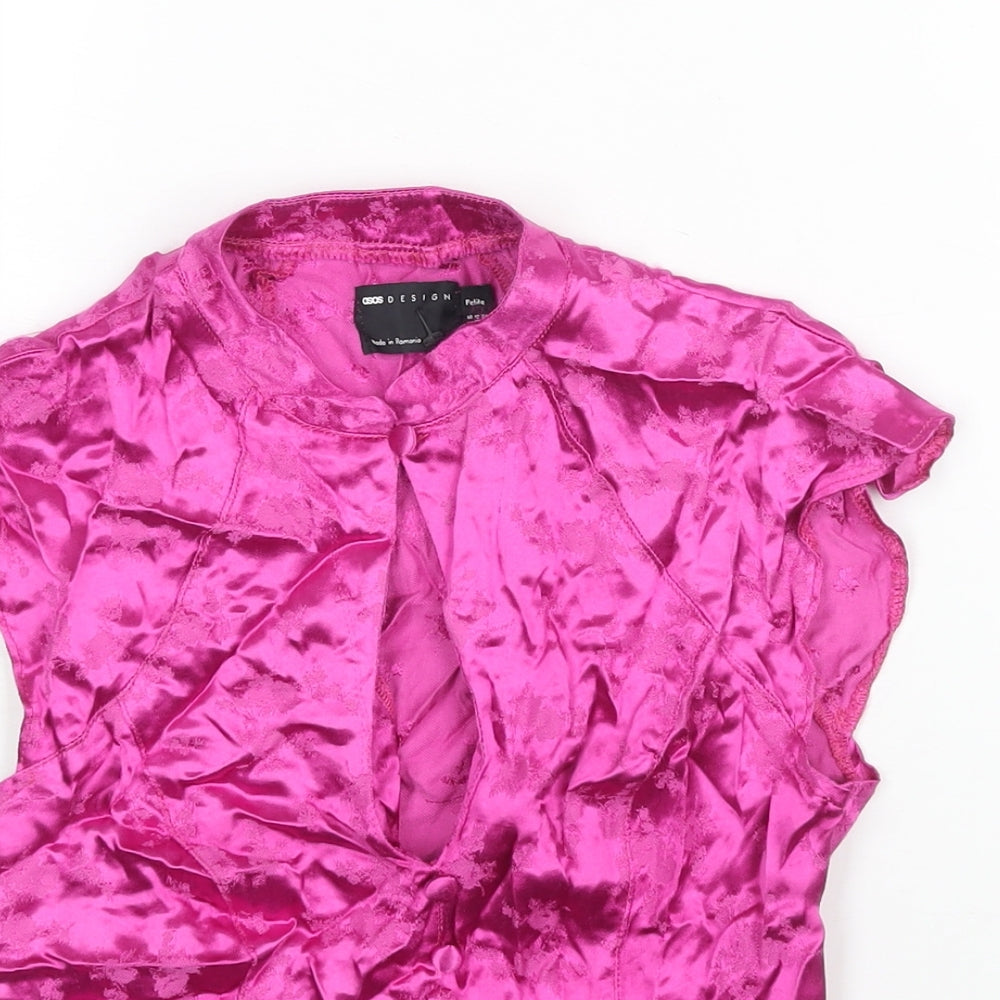 Womens UK Size 6 ASOS Pink Cropped Blouse