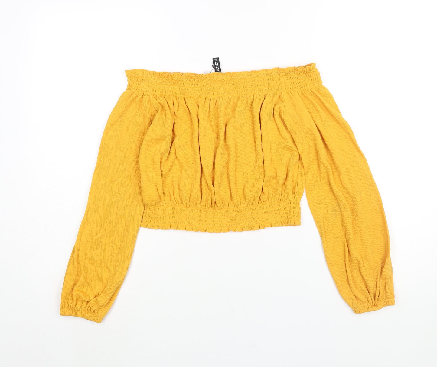 Womens UK Size M Divided by H&M Yellow Cropped Blouse