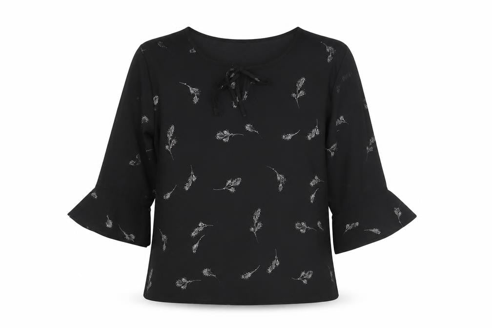 Womens UK Size M Reflections Black Basic Blouse