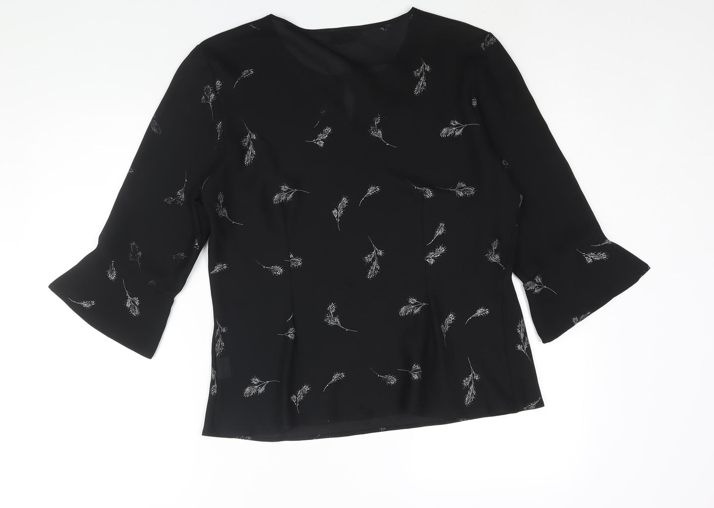 Womens UK Size M Reflections Black Basic Blouse