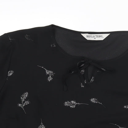 Womens UK Size M Reflections Black Basic Blouse