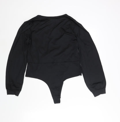 Threadbare Womens Black Polyamide Bodysuit One-Piece Size 14 Snap