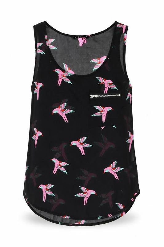 Womens UK Size 8 Miso Black Camisole Blouse