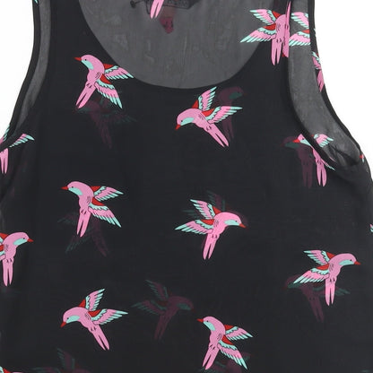 Womens UK Size 8 Miso Black Camisole Blouse