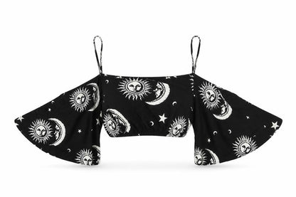 Womens UK Size 8 ASOS Black Cropped Blouse