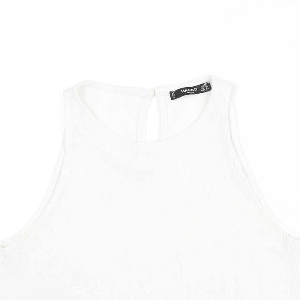 Womens UK Size S Mango White Camisole Blouse