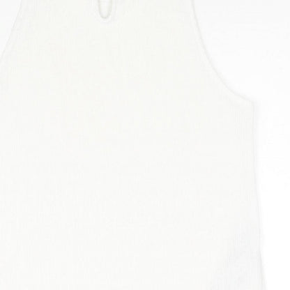 Womens UK Size S Mango White Camisole Blouse