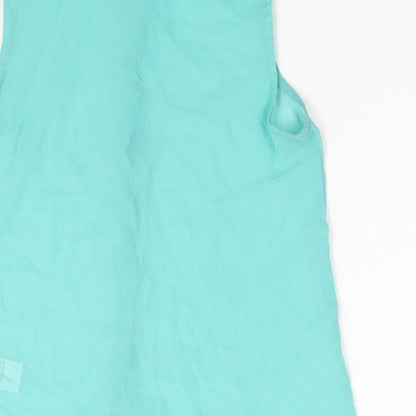 New Look Girls Green Polyester Camisole Blouse Size 11 Years Collared Button - Semi Sheer