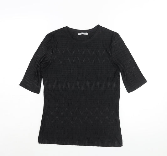 Womens UK Size M Zara Black Basic Blouse