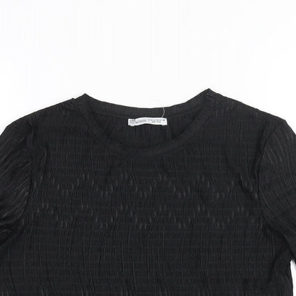 Womens UK Size M Zara Black Basic Blouse