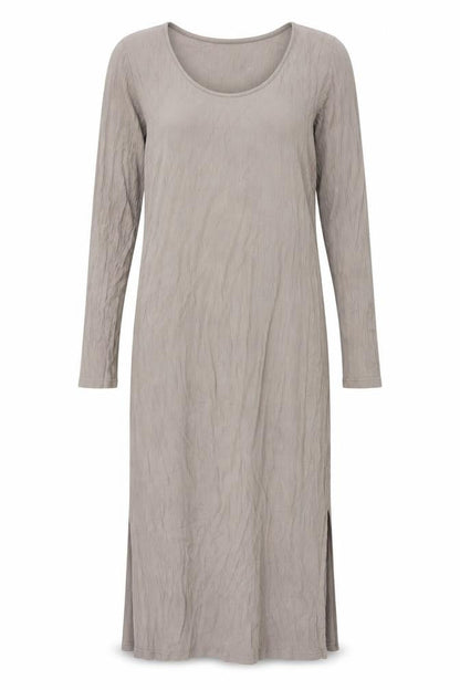H&M Womens Brown Cotton Shift Size M Round Neck Pullover - Side Slit Ribbed