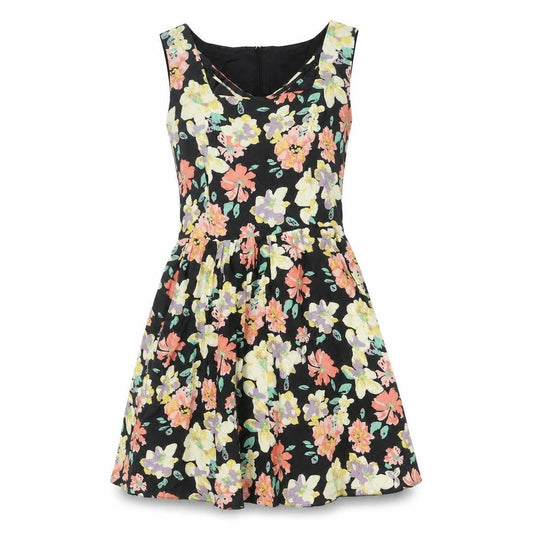 Louche Womens Multicoloured Floral Polyester A-Line Size 8 V-Neck Zip