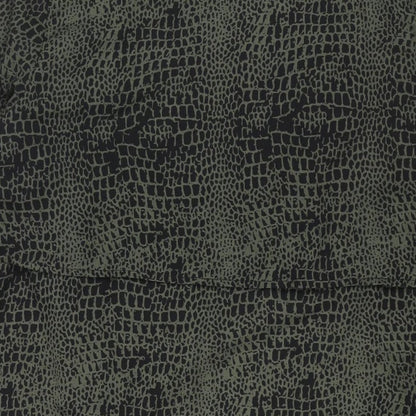 Divided by H&M Womens Green Animal Print Polyester Kimono Blouse Size 10 V-Neck - Waterfall Front Crocodile Print