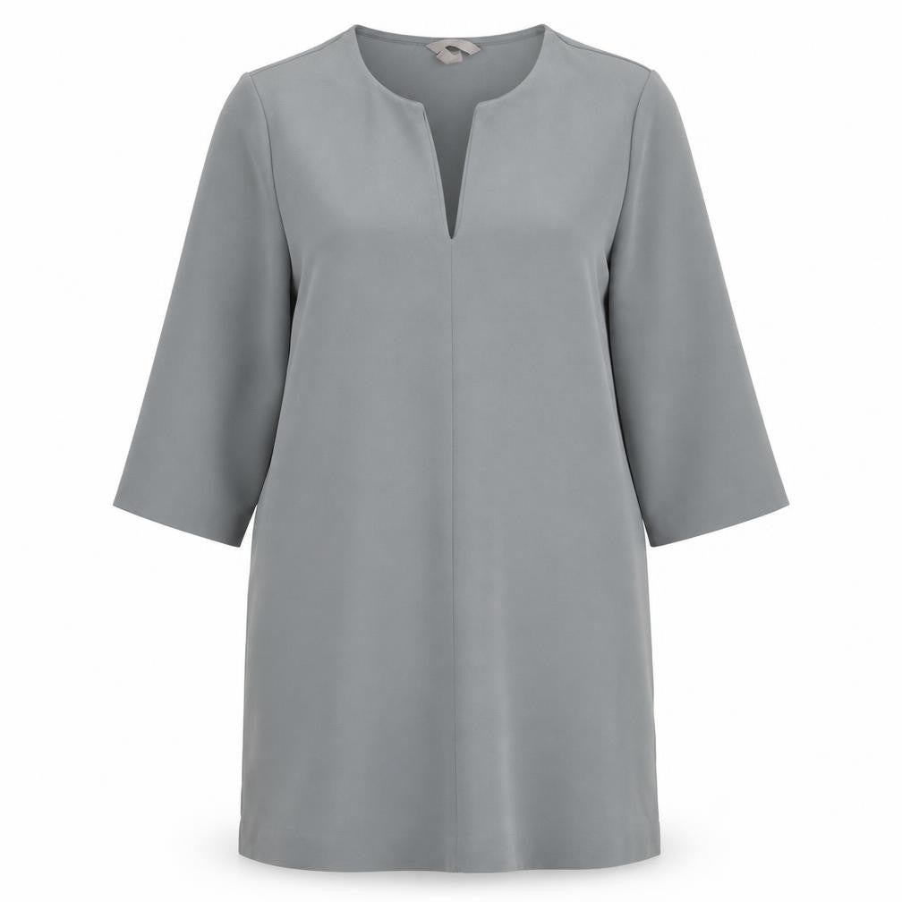 H&M Womens Green Polyester Shift Size L V-Neck Pullover - Pockets