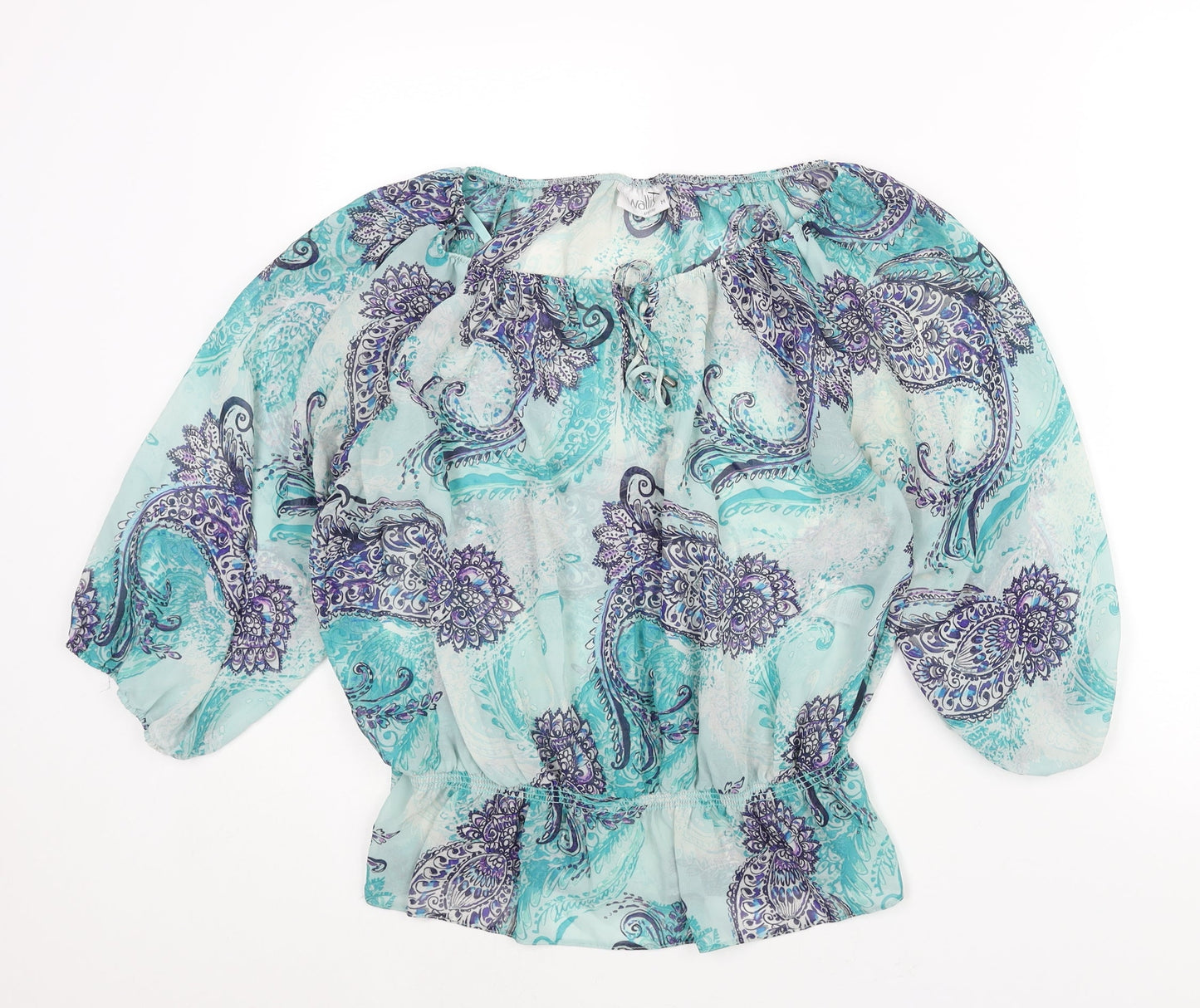 Womens UK Size M Wallis Blue Basic Blouse