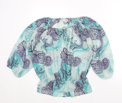 Womens UK Size M Wallis Blue Basic Blouse
