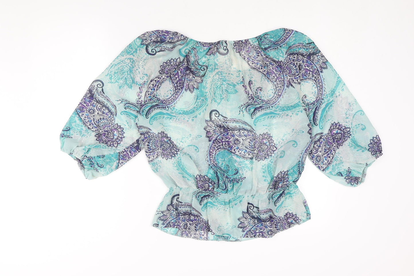Womens UK Size M Wallis Blue Basic Blouse