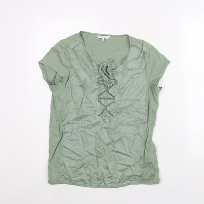 Womens UK Size 10 Sandwich Green Basic Blouse