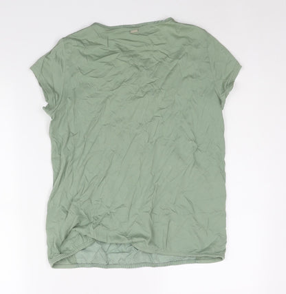 Womens UK Size 10 Sandwich Green Basic Blouse
