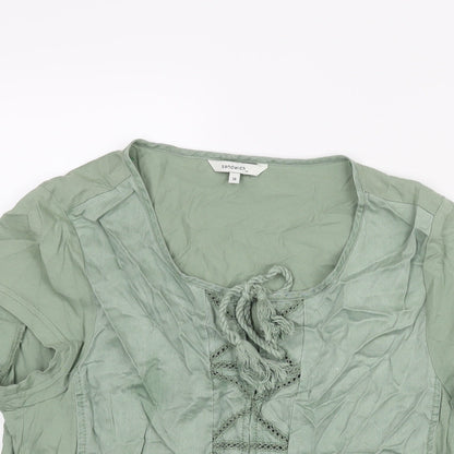 Womens UK Size 10 Sandwich Green Basic Blouse