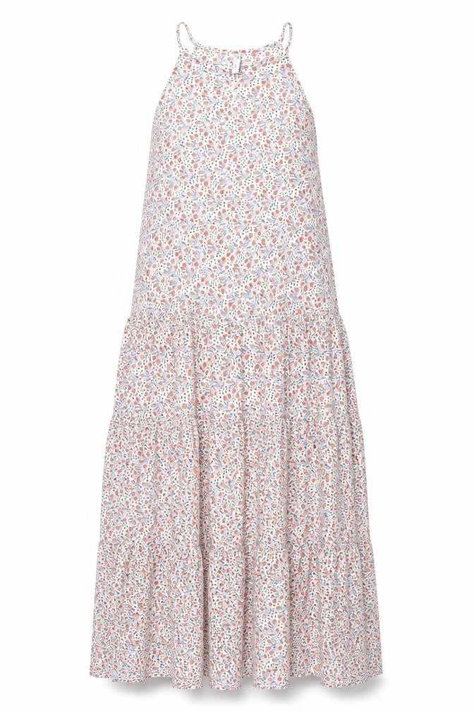 Mango Womens Multicoloured Geometric Polyester Maxi Size S Round Neck Hook & Eye - Smocked Floral Print