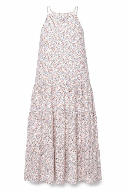 Mango Womens Multicoloured Geometric Polyester Maxi Size S Round Neck Hook & Eye - Smocked Floral Print