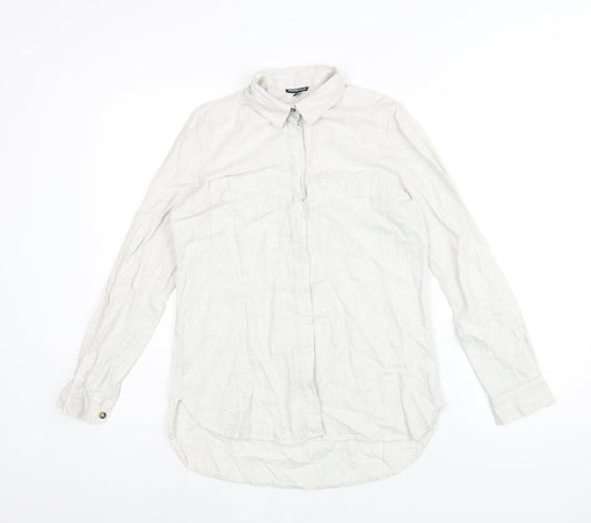 Womens UK Size 8 Warehouse Green Basic Button-Up