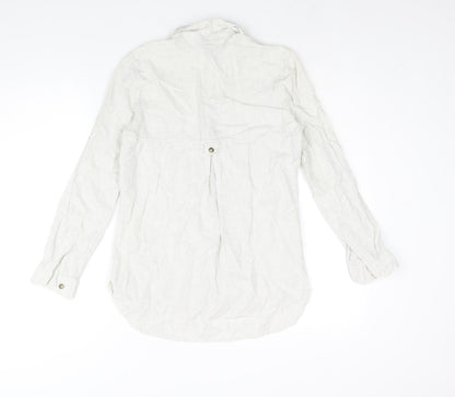 Womens UK Size 8 Warehouse Green Basic Button-Up