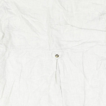 Womens UK Size 8 Warehouse Green Basic Button-Up
