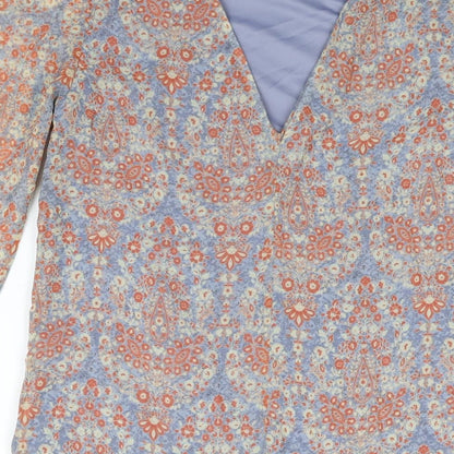 New Look Womens Multicoloured Floral Polyester Shift Size 10 Round Neck Button - Open Back
